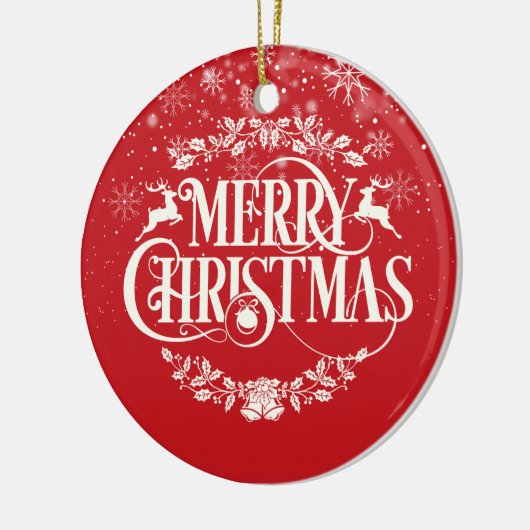 Frohe Weihnachts Onkel Definition Snowflakes Scrip Keramik Ornament (Links)