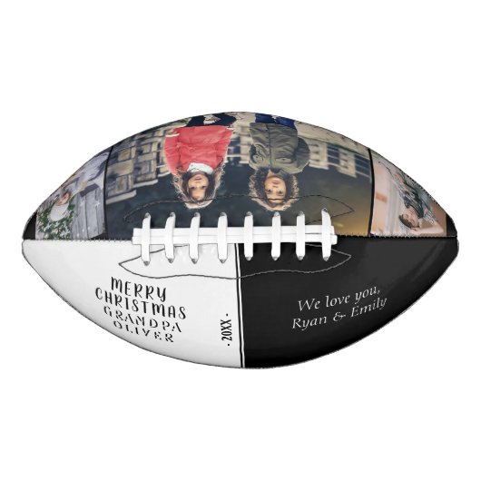 Frohe Weihnachts Opa 3 FotoCollage Football (Vorderseite)