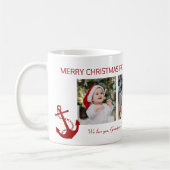 Frohe Weihnachts Opa Nautical 4 Foto Collage Kaffeetasse (Links)