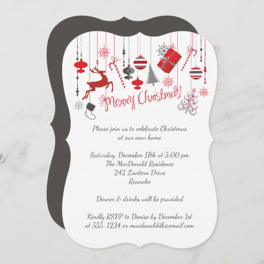 Frohe Weihnachts-Open House Einladung (Vorne/Hinten)