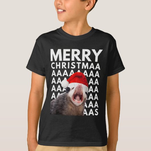 Frohe Weihnachts Opossum schreiende Spaß Männer Fr T-Shirt (Vorderseite)