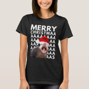 Frohe Weihnachts Opossum schreiende Spaß Männer Fr T-Shirt