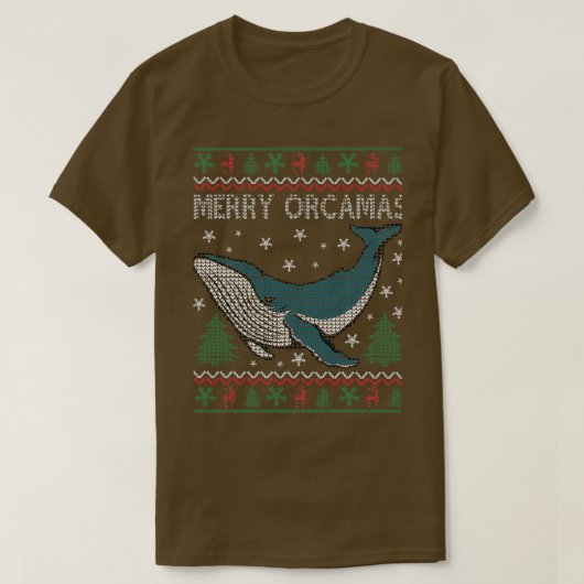 Frohe Weihnachts Orcas Killer Whale Geschenk Ugly  T-Shirt (Design vorne)