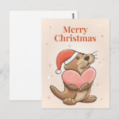 Frohe Weihnachts Otter Postkarte (Vorne/Hinten)