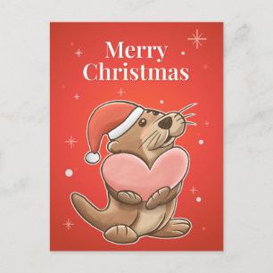 Frohe Weihnachts Otter Postkarte