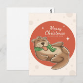 Frohe Weihnachts Otter Postkarte (Vorne/Hinten)