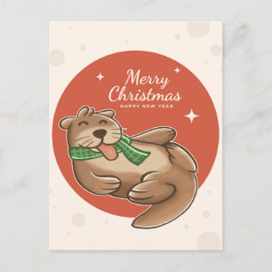 Frohe Weihnachts Otter Postkarte