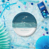 Frohe Weihnachts-Ozean-Waves Papier Teller (Party)