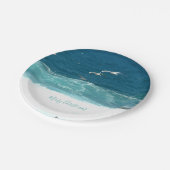 Frohe Weihnachts-Ozean-Waves Papier Teller (Schrägansicht)