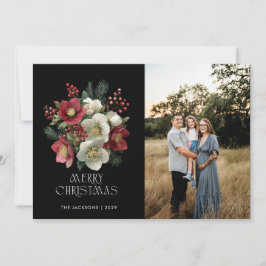 Frohe Weihnachts Painterly Hellebore Holiday Desig Feiertagskarte