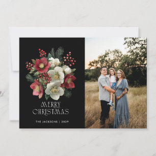 Frohe Weihnachts Painterly Hellebore Holiday Desig Feiertagskarte