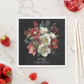 Frohe Weihnachts Painterly Hellebore Holiday Desig Serviette (Beispiel)