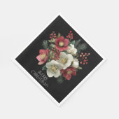 Frohe Weihnachts Painterly Hellebore Holiday Desig Serviette (Ecke)