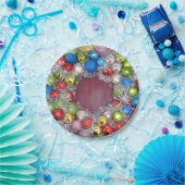 Frohe Weihnachts-Party Balls Wreath Silver Red Blu Pappteller (Party)