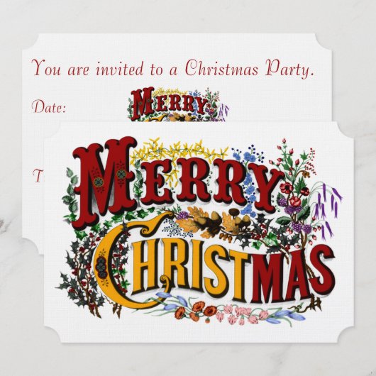 Frohe Weihnachts-Party Einladung (Vorne/Hinten)