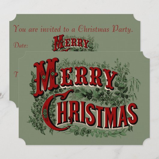 Frohe Weihnachts-Party Einladung (Vorne/Hinten)