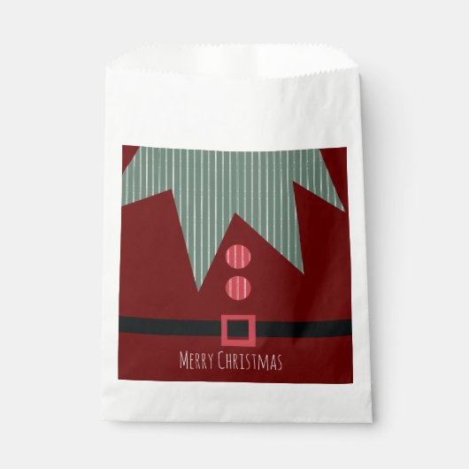 Frohe Weihnachts-Party Elf Anzug Geschenktütchen (Vorderseite)