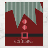 Frohe Weihnachts-Party Elf Anzug Weinetikett (Einzelnes Label)