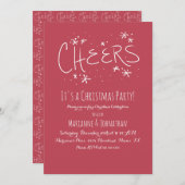 Frohe Weihnachts-Party Handschrift Einladung (Vorne/Hinten)