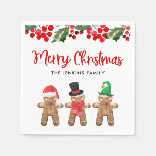 Frohe Weihnachts-Party Holly Paper Napkins Serviette