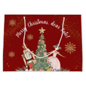Frohe Weihnachts-Party Nutcracker Deep Red Große Geschenktüte (Vorderseite)