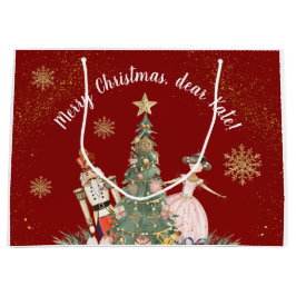 Frohe Weihnachts-Party Nutcracker Deep Red Große Geschenktüte