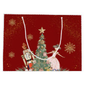 Frohe Weihnachts-Party Nutcracker Deep Red Große Geschenktüte (Rückseite)