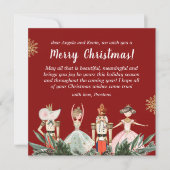 Frohe Weihnachts-Party Nutcracker Red Feiertagskarte (Vorderseite)