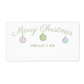 Frohe Weihnachts-Party Ornaments Papier Name Tag (Vorne)