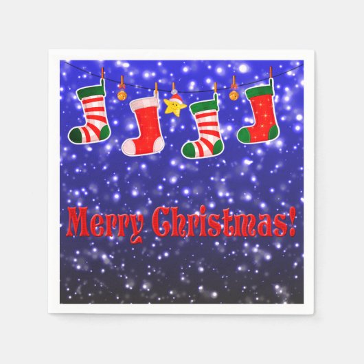 Frohe Weihnachts-Party Papier Napkins Serviette (Vorderseite)