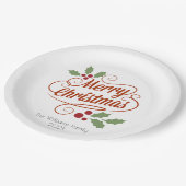 Frohe Weihnachts-Party Papier Platte Pappteller (Schrägansicht)