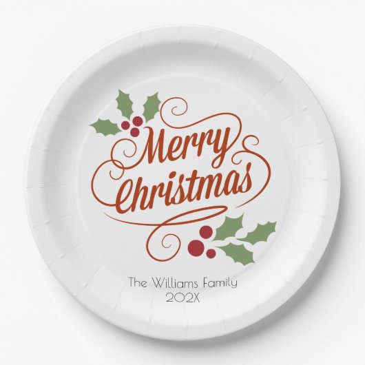 Frohe Weihnachts-Party Papier Platte Pappteller (Vorderseite)
