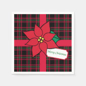 Frohe Weihnachts-Party Poinsettia Paper Napkins Serviette (Vorderseite)