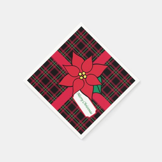 Frohe Weihnachts-Party Poinsettia Paper Napkins Serviette (Ecke)
