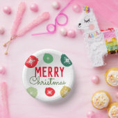 Frohe Weihnachts-Party Schneeflocken Ornament Pappteller (Party)