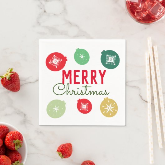 Frohe Weihnachts-Party Schneeflocken Ornament Serviette (Beispiel)