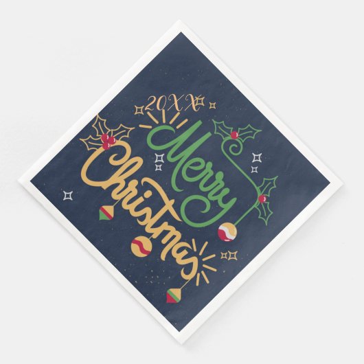 Frohe Weihnachts-Party Serviette (Ecke)
