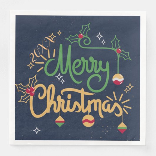 Frohe Weihnachts-Party Serviette (Vorderseite)