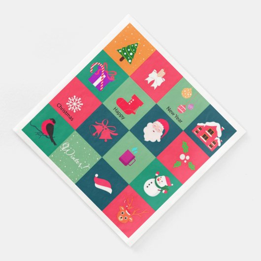 Frohe Weihnachts-Party Serviette (Ecke)