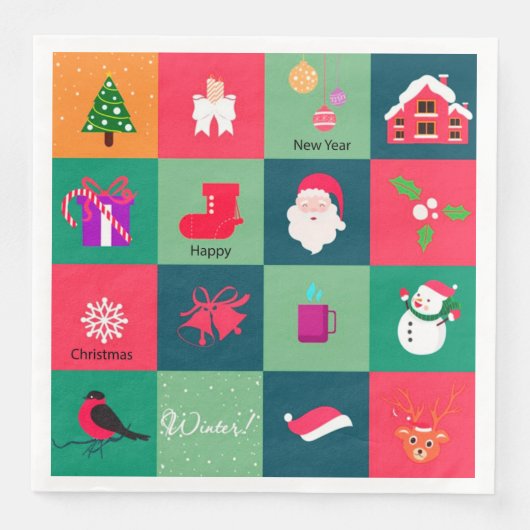 Frohe Weihnachts-Party Serviette (Vorderseite)