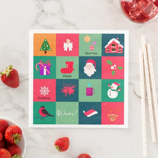 Frohe Weihnachts-Party Serviette (Beispiel)