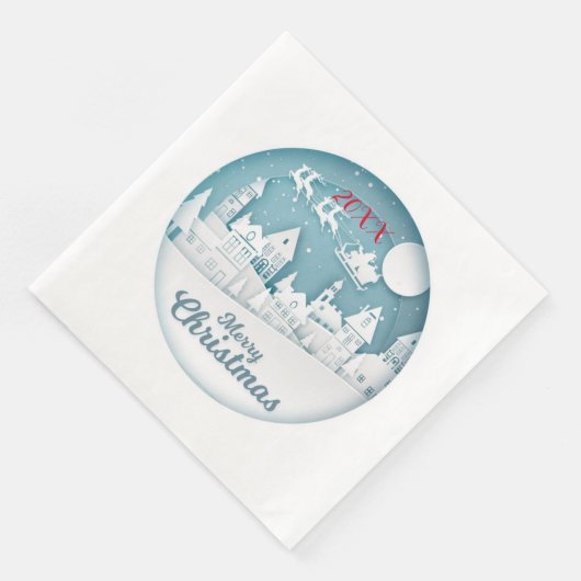 Frohe Weihnachts-Party Serviette (Ecke)