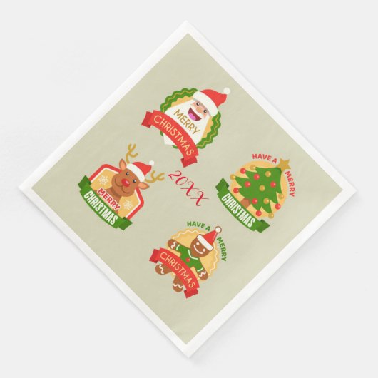 Frohe Weihnachts-Party Serviette (Ecke)