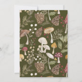 Frohe Weihnachts-Party Woodsy Woodland Pilz Einladung (Rückseite)