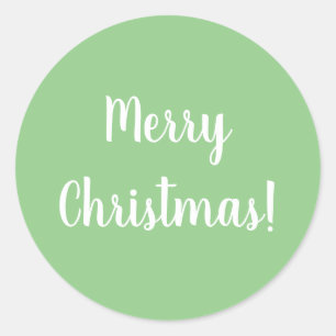 Frohe Weihnachts Pastel Green Runder Aufkleber