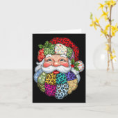 Frohe Weihnachts Patchwork Weihnachtsmann Face X-m Karte (Gelbe Blume)