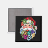 Frohe Weihnachts Patchwork Weihnachtsmann Face X-m Magnet (Vorderseite/Rückseite)
