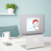 Frohe Weihnachts-Penguin Aufkleber (Laptop auf Schreibtisch)