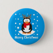 Frohe Weihnachts-Penguin Button (Vorderseite)
