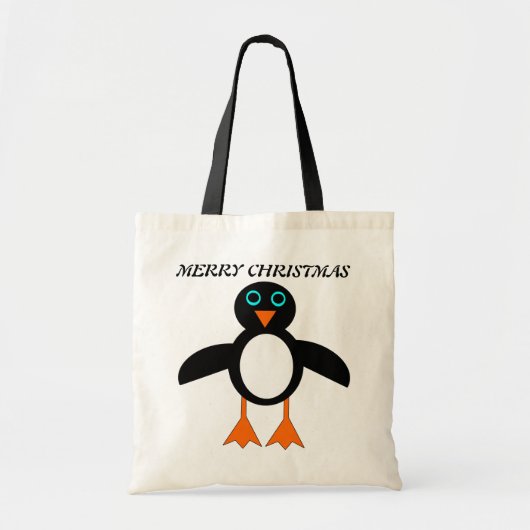 Frohe Weihnachts Penguin Custom Geschenktasche Tragetasche (Vorne)